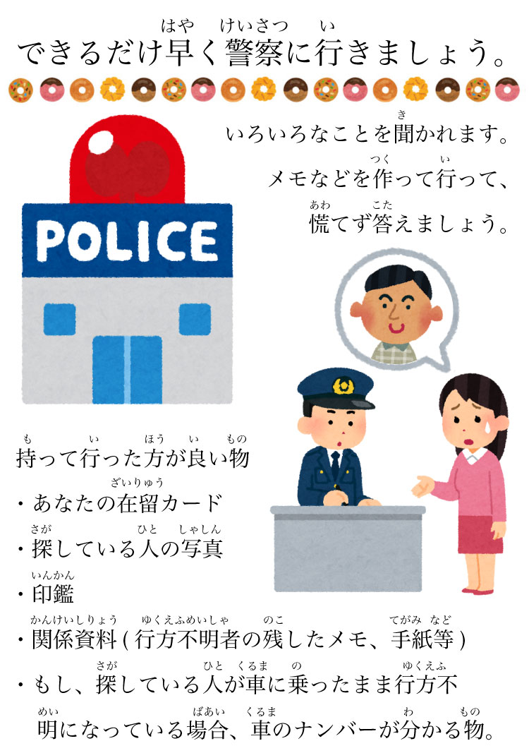 できるだけ早く警察へ!